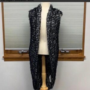 Chico's Black and White Textured Knit Top